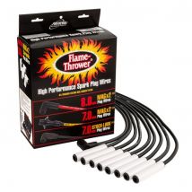 Pertronix Flame Thrower MAGX2 8mm High Temperature Ignition Lead Set - Black, Straight Plug Boot, Black