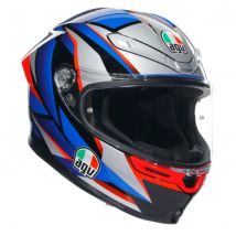AGV K6-S Graphic Motorcycle Helmet - Slashcut Black / Blue / Red - X-Small (54cm), Black/blue/red