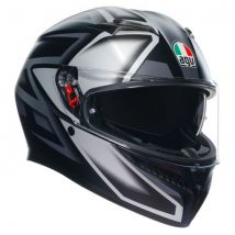 AGV K3 Graphic Motorcycle Helmet - Compound Matt Black / Grey - Small (56cm), Black/grey