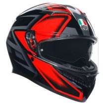 AGV K3 Graphic Motorcycle Helmet - Compound Black / Red - Large (60cm), Black/red