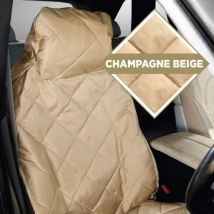 E-Tech Engineering Ultro Premium Diamond Quilt Front Seat Cover - Champagne Beige, Yellow