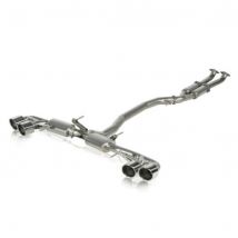 "Akrapovic 4" Titanium Exhaust Back Boxes With Link Pipe" - 4x 125mm Round Carbon Fibre Tailpipes