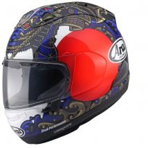 Arai RX-7V Evo Graphic Motorcycle Helmet - Samurai - Small (55-56cm), Blue/gold/red