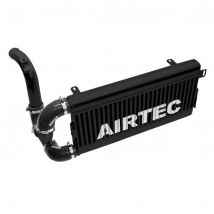Airtec Stage 2 Front Mount Intercooler Kit - Pro-Series Black-White Logo - Black Hose