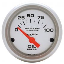 Auto Meter Oil Pressure (PSI) Pro Comp Ultra-Lite air Core Movement Gauge - Silver, Silver