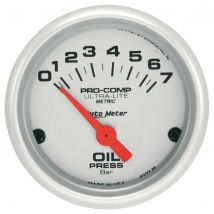 Auto Meter Oil Pressure (Bar) Pro Comp Ultra-Lite air Core Movement Gauge - Silver, Silver