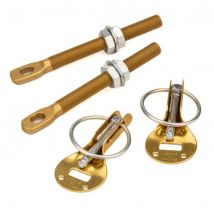 Demon Tweeks Competition Quick Release Aluminium Bonnet Pins - Gold, Gold