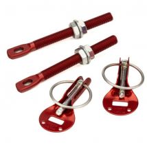 Demon Tweeks Competition Quick Release Aluminium Bonnet Pins - Red, Red