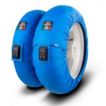 Capit Mini Vision Pro Motorcycle Tyre Warmers - MINIGP 10 (90/90-10 Front - 120/80-10 Rear), Blue, Blue