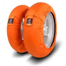 Capit Suprema Spina Motorcycle Tyre Warmers - M/L (115-120-125/17 Front - 180/55-17 Rear), Orange, No, 120/17, 180/(16-17), Suprema Spina, Orange