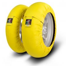 Capit Suprema Spina Motorcycle Tyre Warmers - Moto GP (120/17) Front - (205/16.5) Rear in Yellow, Yellow