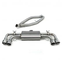 "Cobra Sport Non-Resonated 3" GPF Back Exhaust System - Twin Valved" - 4x 4 Inch Round Inverted Slashcut Polished T/Pipes