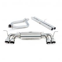 "Cobra Sport Non-Resonated 2.5" GPF Back Exhaust System - Non-Valved" - 4x 4 Inch Round Inverted Slashcut Polished T/Pipes