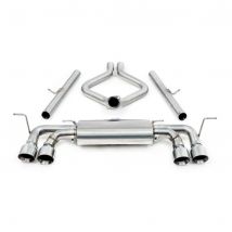 "Cobra Sport Non-Resonated 2.5" Race GPF Back Exhaust System - Non-Valved" - 4x 4 Inch Round Inverted Slashcut Polished T/Pipes