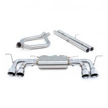 "Cobra Sport Non-Resonated 2.5" Race GPF Back Exhaust System - Non-Valved" - 4x 4 Inch Round Slashcut Carbon Fibre Tailpipes
