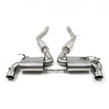 "Cobra Sport Resonated 3" GPF Back Exhaust System - Single Valved" - 2x 4 Inch Round Inverted Slashcut Polished T/Pipes