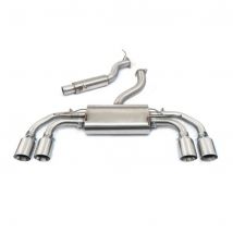 "Cobra Sport Resonated 3" GPF Back Exhaust System - Non-Valved" - 4x 4 Inch Round Inverted Slashcut Polished T/Pipes