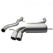 "Cobra Sport Non-Resonated 3" Cat Back Exhaust System" - 2x 3 Inch Round Slashcut Angled Polished Tailpipes