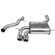 "Cobra Sport Non-Resonated 3" Cat Back Exhaust System" - 2x 3 Inch Round Slashcut Angled Polished Tailpipes