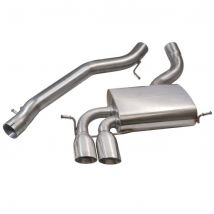 "Cobra Sport Non-Resonated 3" Cat Back Exhaust System" - 2x 3.5 Inch Round Slashcut Angled Polished Tailpipes