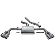 "Cobra Sport Non-Resonated 3" Cat Back Exhaust System" - 4x 3.5x3 Inch Oval Slashcut Polished Tailpipes