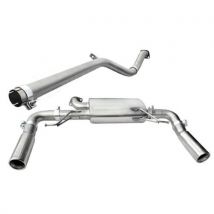 "Cobra Sport Non-Resonated 2.5" Cat Back Exhaust System" - 2x 4.5 Inch Round Rolled-In Slashcut Polished Tailpipes