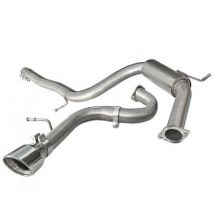 "Cobra Sport Non-Resonated 2.5" Cat Back Exhaust System" - 1x 4 Inch Round Slashcut Blackout Tailpipe