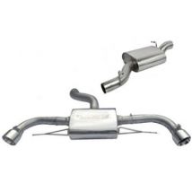 "Cobra Sport Resonated 3" Cat Back Exhaust System" - 2x 4 Inch Round Slashcut Polished Tailpipes