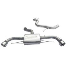 "Cobra Sport Non-Resonated 3" Cat Back Exhaust System" - 2x 4 Inch Round Rolled-In Slashcut Polished Tailpipes