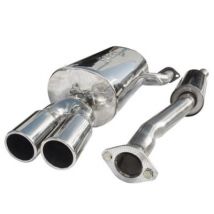"Cobra Sport Resonated 2.25" Cat Back Exhaust System" - 2x 3 Inch Round Rolled-In Polished Tailpipes