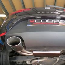 "Cobra Sport Non-Resonated 2.5" Cat Back Exhaust System" - 1x 6x4 Inch Oval Slashcut Polished Tailpipe