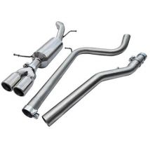 "Cobra Sport Non-Resonated 2.5" Cat Back Exhaust System With Race Pipe" - 2x 3 Inch Round Slashcut Polished Tailpipes