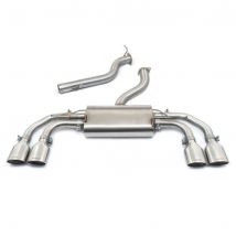 "Cobra Sport Non-Resonated 3" GPF Back Exhaust System - Non-Valved" - 4x 4.5x3 Inch Oval Slashcut Blackout T/Pipes
