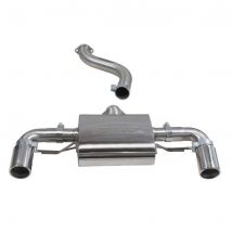 "Cobra Sport Non-Resonated 3" Exhaust Back Box - Non-Valved" - 4x 4 Inch Round Slashcut Blackout Tailpipes