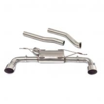 "Cobra Sport Non-Resonated 3" GPF Back Exhaust System - Non-Valved" - 2x 4 Inch Round Slashcut Blackout Tailpipes