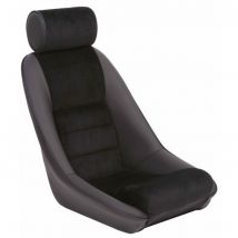 Cobra Classic RS Seat - Black Leather Outer Black Cord Centre, Black
