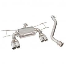 "Cobra Sport Non-Resonated 2.5" Cat Back Exhaust System" - 4x 3 Inch Round Staggered Carbon Fibre Tailpipes