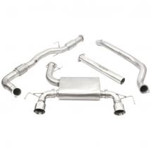 "Cobra Sport Non-Resonated 3" Turbo Back Exhaust System With Hi-Flow Sports Cat" - 2x 4 Inch Jap Style Slashcut Polished Tailpipes