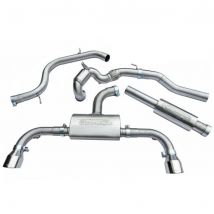 "Cobra Sport Resonated 3" Turbo Back Exhaust System With Sports Cat" - 2x 4 Inch Round Slashcut Carbon Fibre Tailpipes