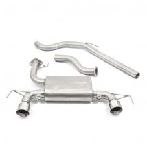 "Cobra Sport Non-Resonated 2.5" Cat Back Exhaust System" - 2x 4 Inch Round Slashcut Carbon Fibre Tailpipes