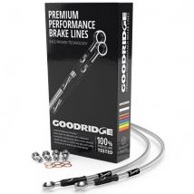 Goodridge Motorcycle Front Brake Line Kit - Clear Line / Stainless Fitting - Stainless Steel Silver, Silver
