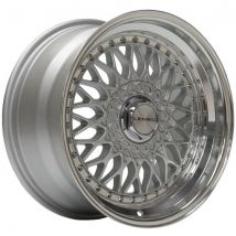 Lenso BSX Alloy Wheels in Silver/Mirror Lip Set of 4 - 15x7 Inch ET20 4x100 PCD 73.1mm Centre Bore Silver/Mirror Lip, Silver