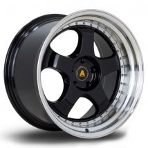 Autostar GT5 Alloy Wheels In Gloss Black With Polished Lip Set Of 4 - 19x10.5 Inch ET22 5x114.3 PCD, Black