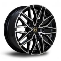 6Performance Loaded Alloy Wheels In Gloss Black With Polished Face Set Of 4 - 18x8 Inch ET50 5x160 PCD, Black/silver