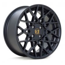 6Performance Mesh Alloy Wheels In Flat Black Set Of 4 - 17x8 Inch ET35 4x108 PCD, Black