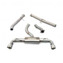"Cobra Sport Non-Resonated 3" Cat Back Exhaust System" - 2x 4 Inch Round Inverted Slashcut Polished Tailpipes