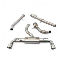 "Cobra Sport Resonated 3" Turbo Back Race Exhaust System With Hi-Flow Sports Cat" - 2x 4.5 Inch Round Slashcut Polished Tailpipes