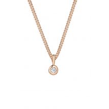 Elli DIAMONDS Dames Cirkel Ronde Diamant (0.03 ct.) in 925 Sterling Zilver Rose Goud Plated