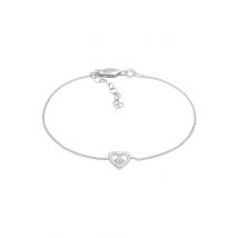 Elli DIAMONDS Dameshart liefde romantisch minimaal met diamant (0,03 ct) in 925 Sterling Zilver