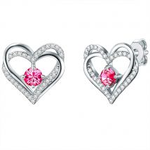 Rafaela Donata Stud earring with Swarovski crystals® Hart Sterling zilver Embellished with Swarovski crystals® in Zilver